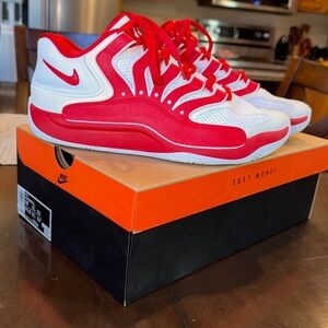 Nike KD18 red white basketball shoes mens 10 with box